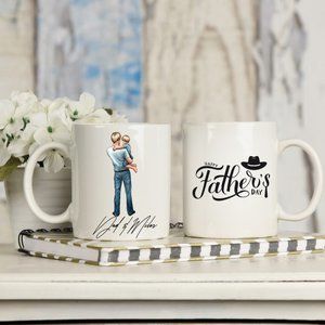 MUG FATHER'S DAY DAD WITH KIDS - PERSONALIZED MUG l 12 oz l DAD BIRTHDAY
